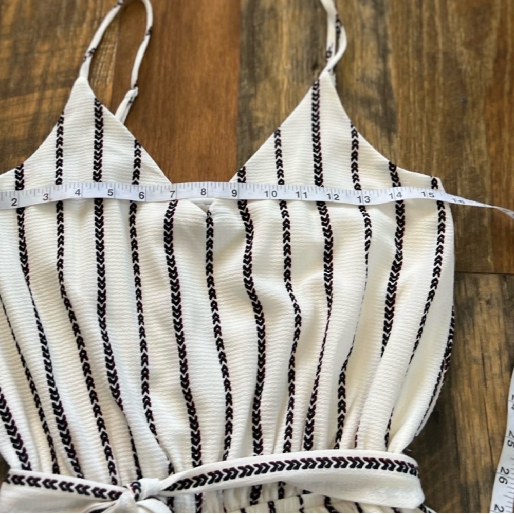 One Clothing White and Black Striped Jumpsuit - Picture 6 of 9